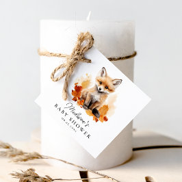 Cute Woodland Fox Fall Baby Shower Gåvor Etiketter