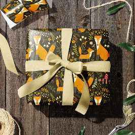 Cute Woodland Fox Mönster Presentpapper