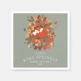 Cute Woodland Fox Unge Baby Sprinkle / Shower Pappersservett