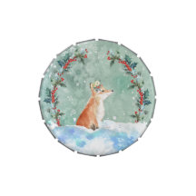 Cute Woodland Fox Vattenfärg jul