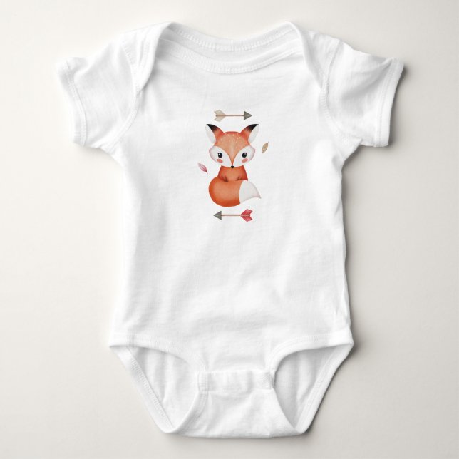 Cute Woodland Fox - Whimsical Animal Art för barn T Shirt (Framsida)