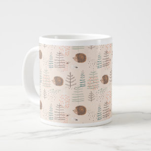 Cute Woodland Hedgehog Mönster Jumbo Mugg