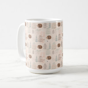 Cute Woodland Hedgehog Mönster Kaffemugg