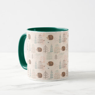 Cute Woodland Hedgehog Mönster Mugg