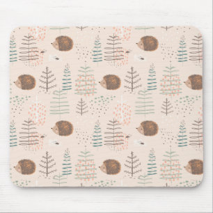 Cute Woodland Hedgehog Mönster Musmatta