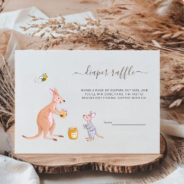 Cute Woodland Kangaroo Baby Shower Raffle Tilläggskort
