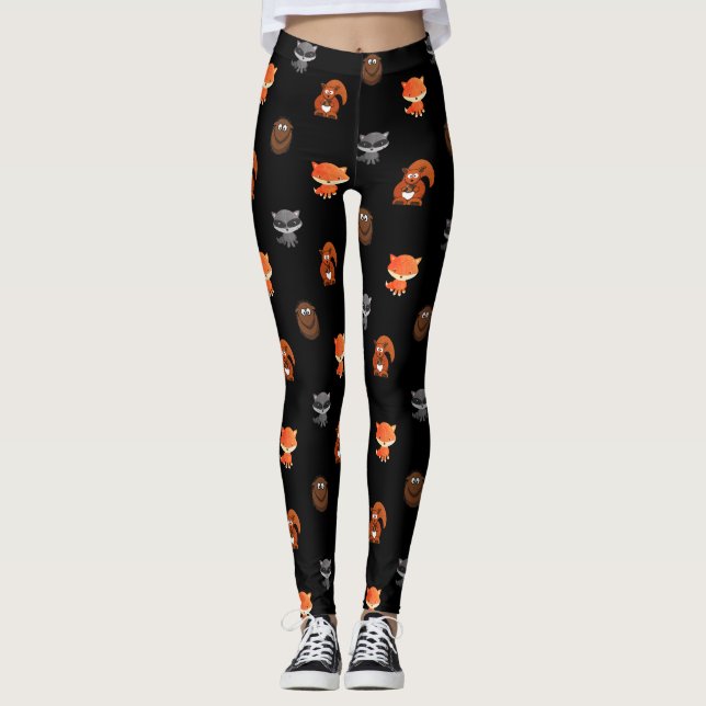 Cute Woodland Kreatures Themars Women's Leggings (Framsida)