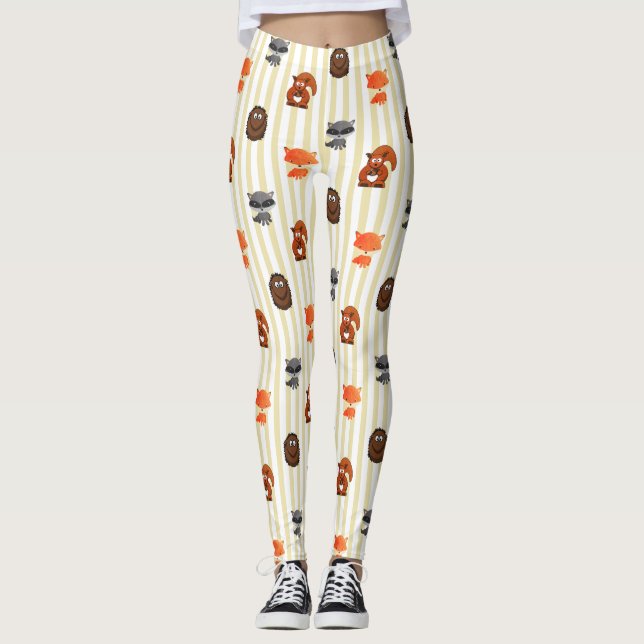Cute Woodland Kreatures Themars Women's Leggings (Framsida)