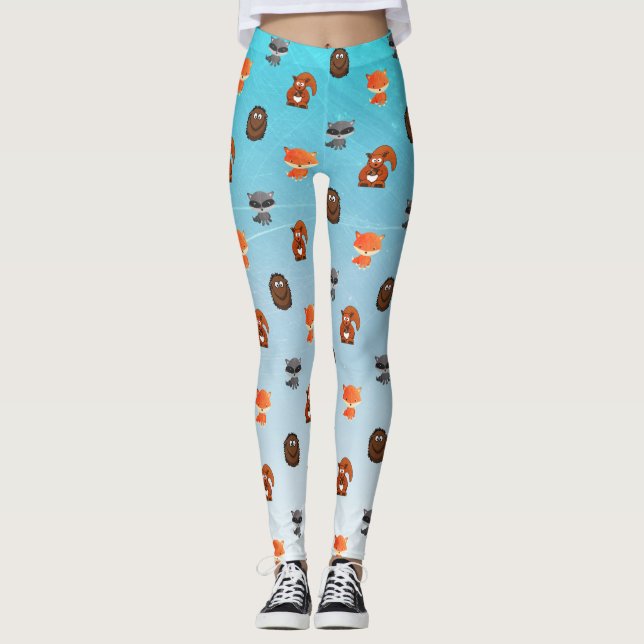 Cute Woodland Kreatures Themars Women's Leggings (Framsida)