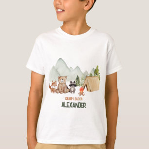 Cute Woodland Lycklig Camper Camping Birthday T Shirt