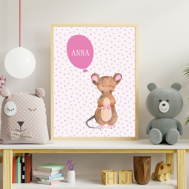 Cute Woodland Mouse Baby och Barn Room Poster (Skapare uppladdad)