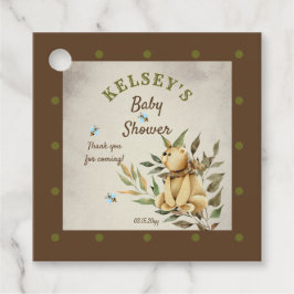 Cute Woodland Nalle Boy Baby Shower Gåvor Etiketter
