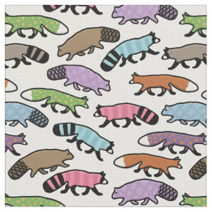 Cute Woodland Pastel Raccoon, Fox, Beaver Tyg