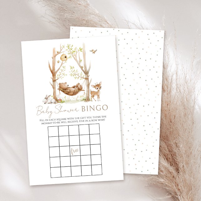 Cute Woodland Pojke Shower Bingo Game (Skapare uppladdad)