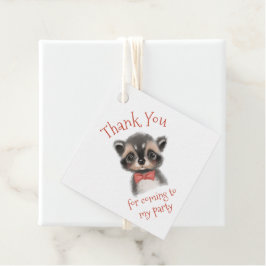 Cute Woodland Raccoon in Bow Tie Tack Gåvor Etiketter