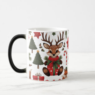 Cute Woodland Reindeer & Fox jul Färg Magisk Mugg