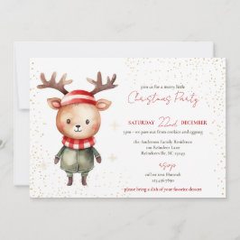 Cute Woodland Reindeer jul Elf Julkort