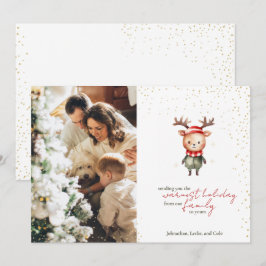 Cute Woodland Reindeer jul Elf Julkort