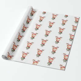 Cute Woodland Reindeer jul Elf Presentpapper