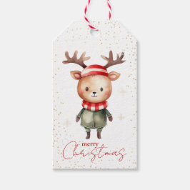 Cute Woodland Reindeer jul Elf Sticker Presentetikett