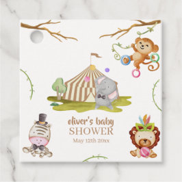 Cute Woodland Safari Animal Circus Baby Shower Gåvor Etiketter