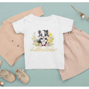 Cute Woodland Skunk Little Stinker Blommigt Animal T Shirt