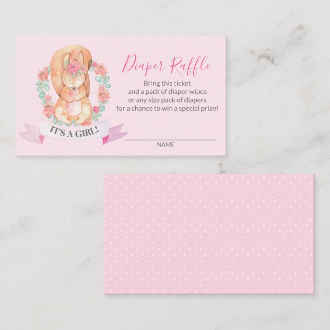 Cute Woodland Squirrel Blöja Lotteri Biljett  (Fram/baksida)