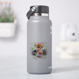 Cute Woodland-vänner rävskunk raccoon hjort Klistermärken