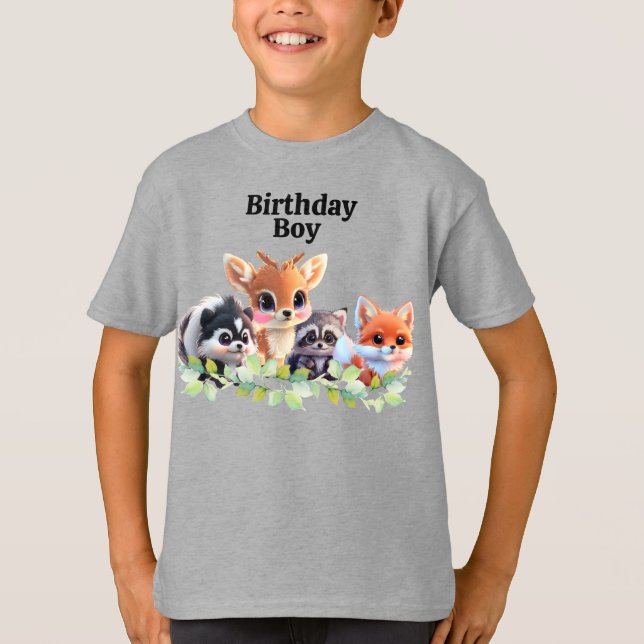 Cute Woodland-vänner rävskunk raccoon hjort T Shirt (Framsida)