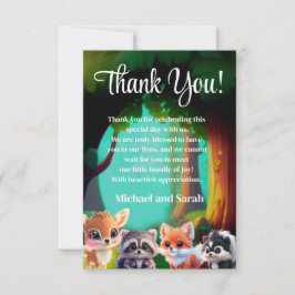 Cute Woodland-vänner rävskunk raccoon hjort Tack Kort