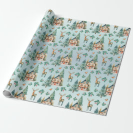 Cute woodlands som omsluter pappra presentpapper