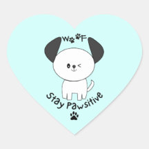 Cute Woof Keep Positive Winking White Hund