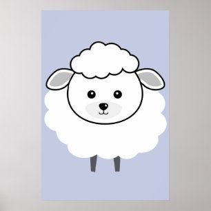 Cute Wooly Lamb Ansikte Poster