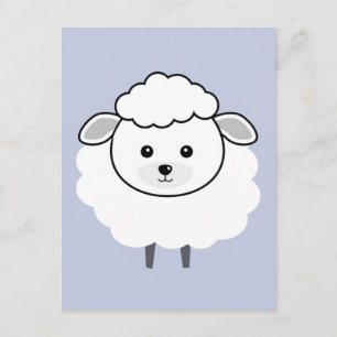 Cute Wooly Lamb Ansikte Vykort