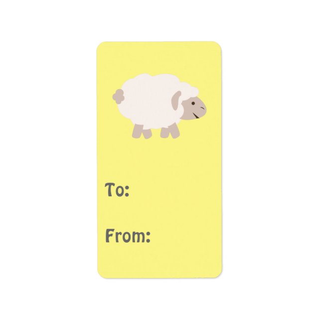 Cute Wooly lamm Adressetikett (Framsidan)