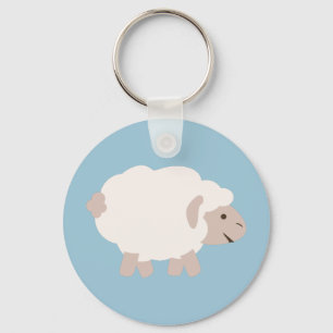 Cute Wooly lamm Nyckelring