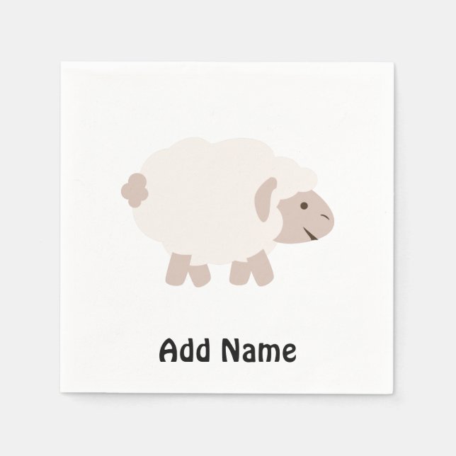 Cute Wooly lamm Pappersservett (Framsidan)
