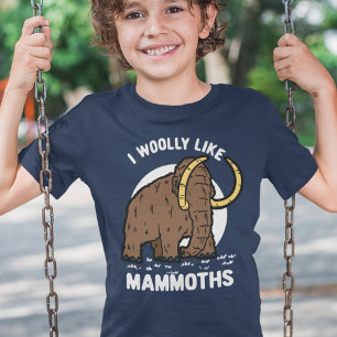 Cute Wooly Mammoth Funny PreHistorical Animal T Shirt