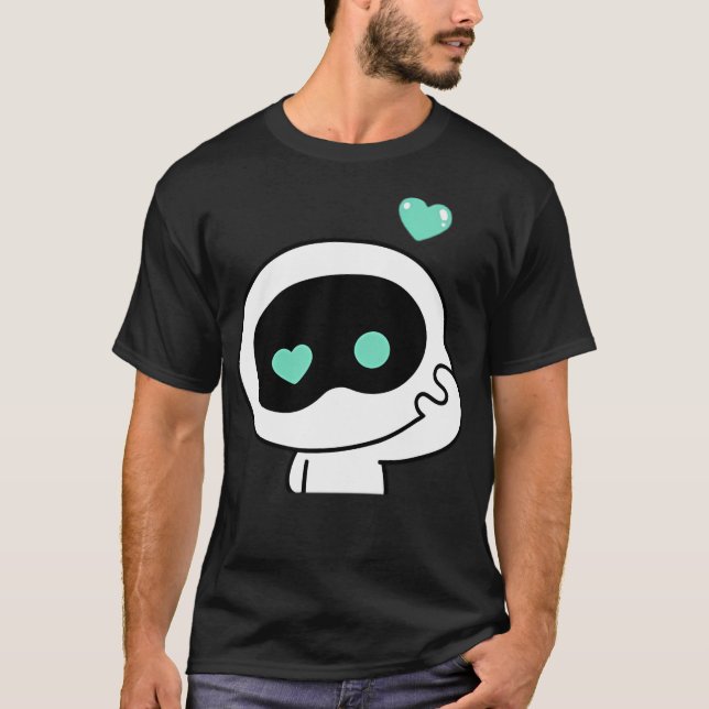 Cute Wootteo Astronaut Grönt Heart T Shirt (Framsida)
