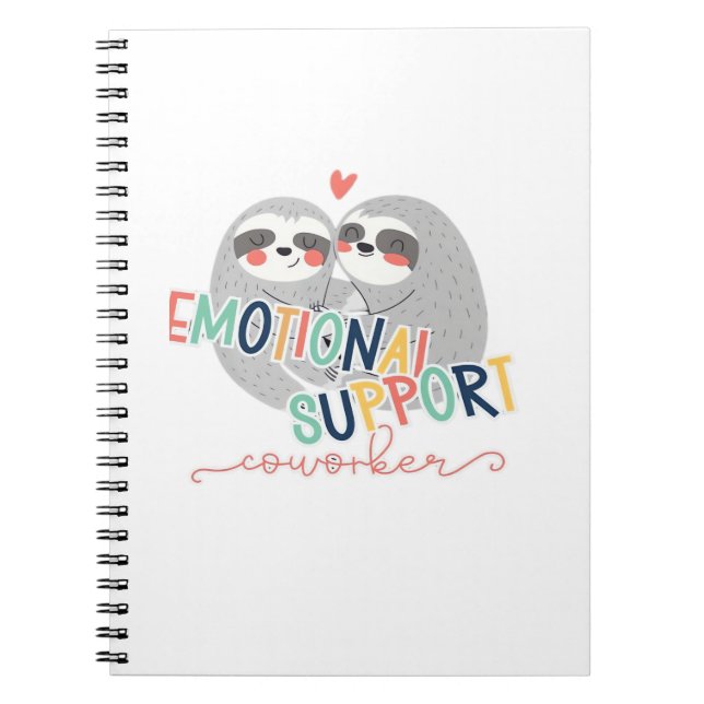 Cute Work Besties, Emotional Help Coworking Sloth  Anteckningsbok (Framsidan)