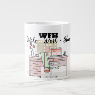 Cute Work från Home Remote Worker Coffee Mugg Jumbo Mugg