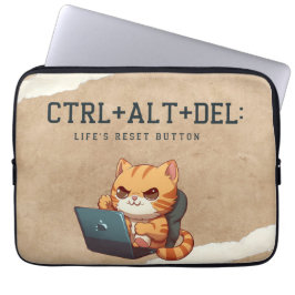 Cute Workaholcat laptop sleeve