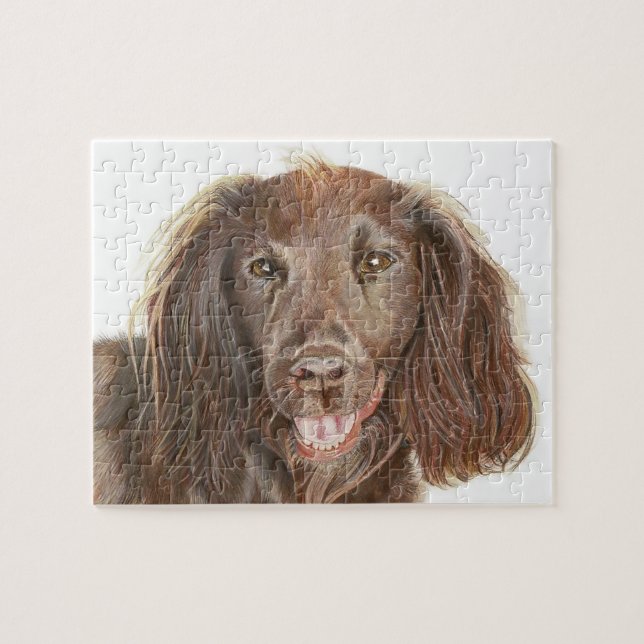 Cute Working Cocker Spain Hand Painting Pussel (Horisontell)