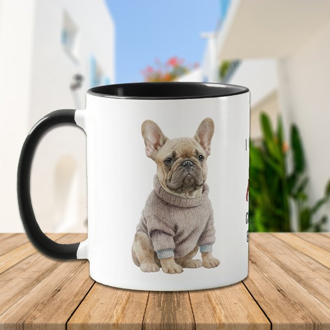 Cute Working Hard for my Frenchie Hund Mugg (Skapare uppladdad)