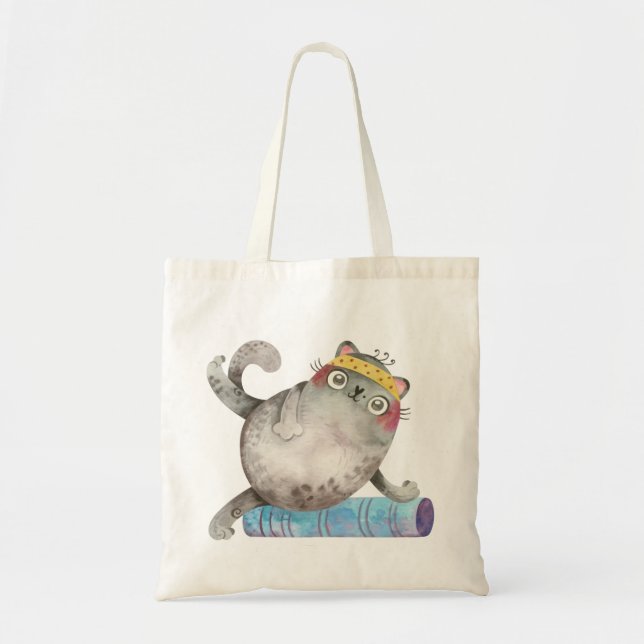Cute Workout Cat Tygkasse (Framsidan)