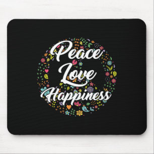 Cute World Peace Kärlek Happity Fredstecken Hippie Musmatta