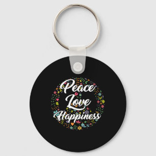 Cute World Peace Kärlek Happity Fredstecken Hippie Nyckelring