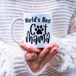 Cute World's Best Cat Mamma 1 Photo Paw Print Kaffemugg<br><div class="desc">Utkastet "kattfärg" med kattfärg och ett foto för en gåva till kattälskare.</div>