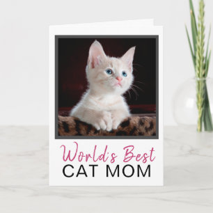 Cute World's Best Cat Mamma Cat Foto Birthday Kort