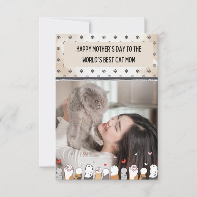 Cute World's Best Cat Mamma Mors dag Card (Framsida)